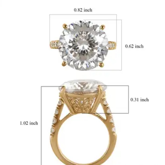 10.50 CARAT MOISSANITE RING - Picture 9 of 13